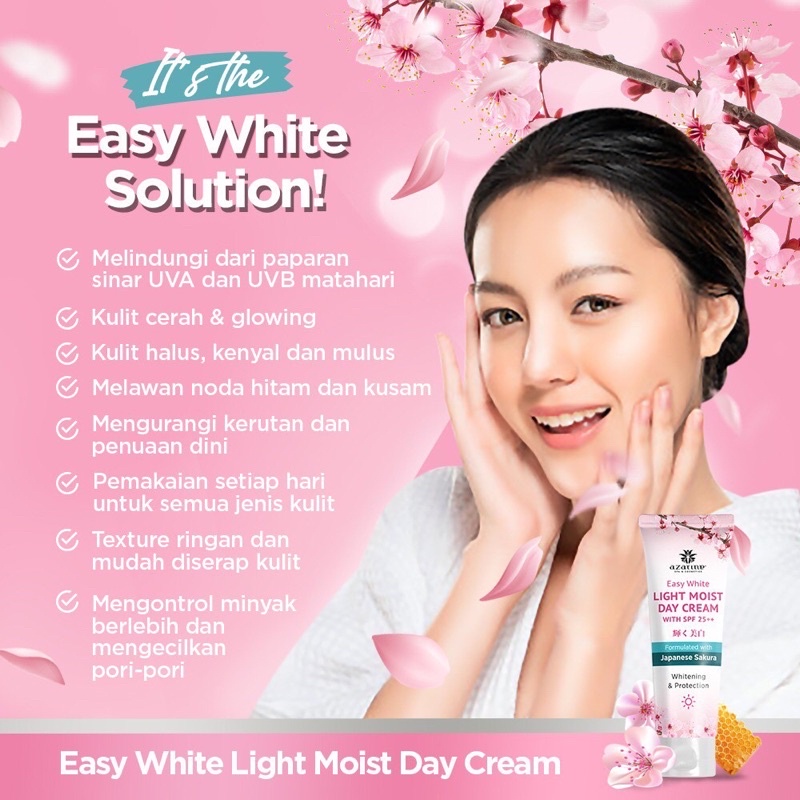 AZARINE Easy white Series | Easy White Light Moist Day Cream SPF25 PA+++ | Easy White Nutrifull Night Cream 20gr