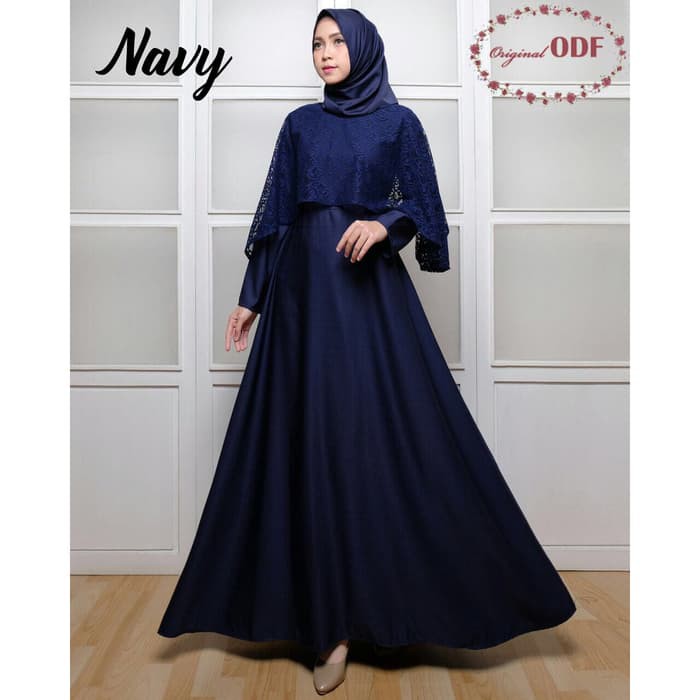 MUSLIMAH"119500 GAMIS PESTA NEW OLIVIA ODF NAVY"
