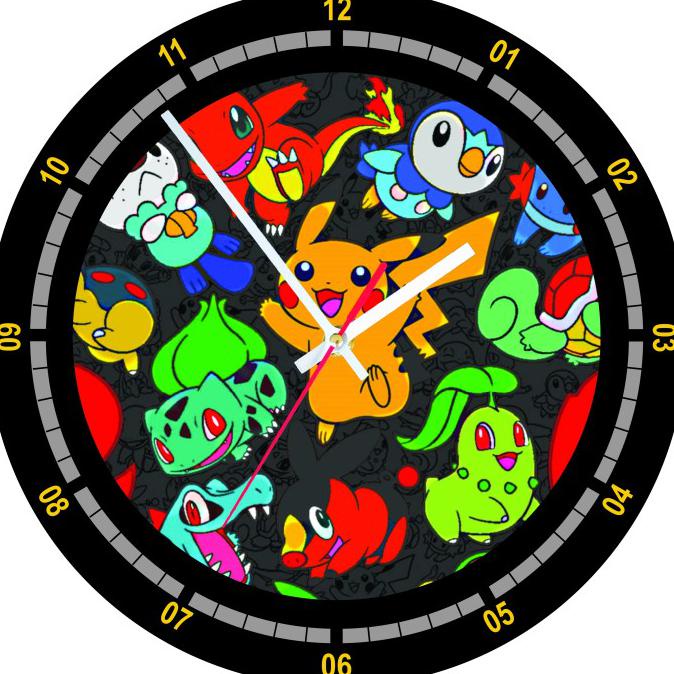 Lucu Jam Dinding Pokemon - Mesin Sweep / Silent Bagus