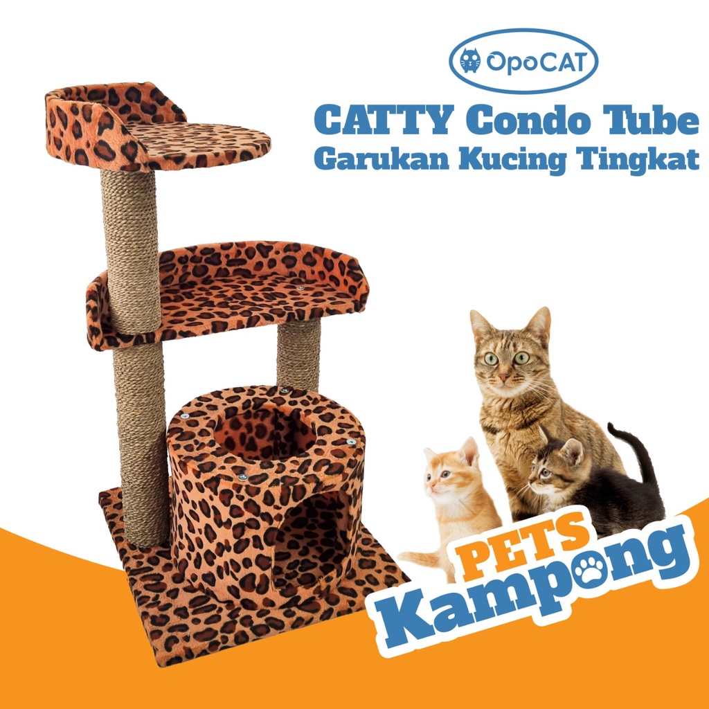 Opo Cat - Mainan kucing Catty Condo Tube tree Garukan scratcher tingkat