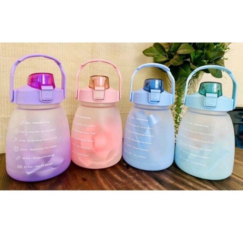 Botol minum 1,3 liter botol viral/ botol pelangi 1300 ml