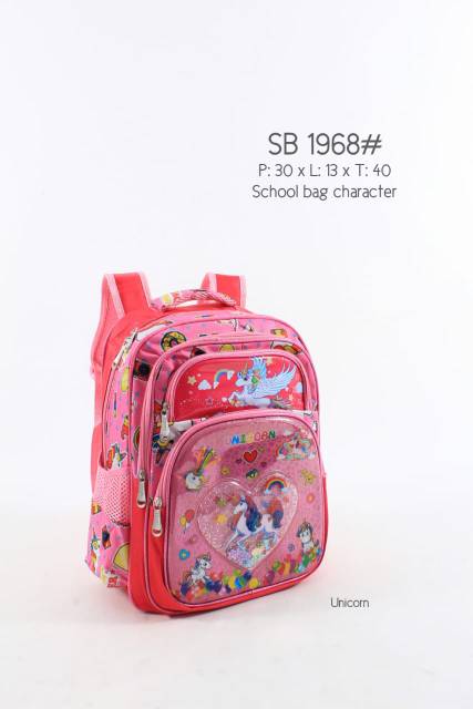 MOMBABY1 Tas Ransel Karakter Anak Hologram Confetti atau Tas Ransel Sekolah Anak Hologram