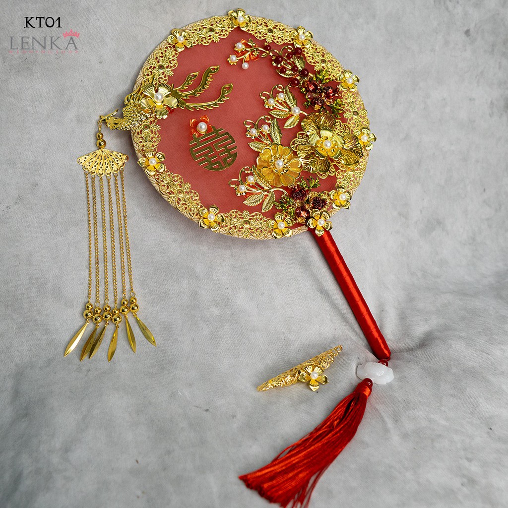 (STOK TERBATAS) KIPAS TANGAN BULAT AKSESORIS BRIDAL WEDDING HANDFAN CHINA KT01