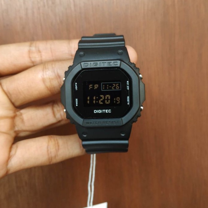Jam tangan Digitec kotak Original MDG-6024T 6024  fullblack cowok DG2024T DG-2024T instant garansi w