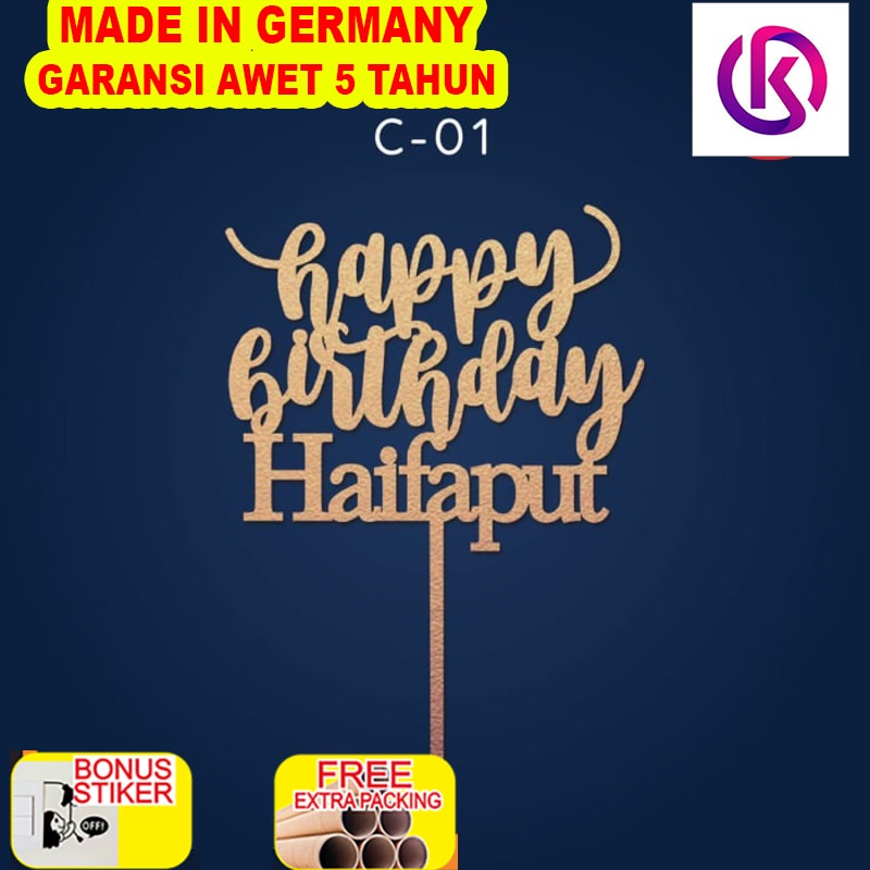 

Promo C - 01 acrylic topper / hiasan kue / topper ulang tahun / cake topper