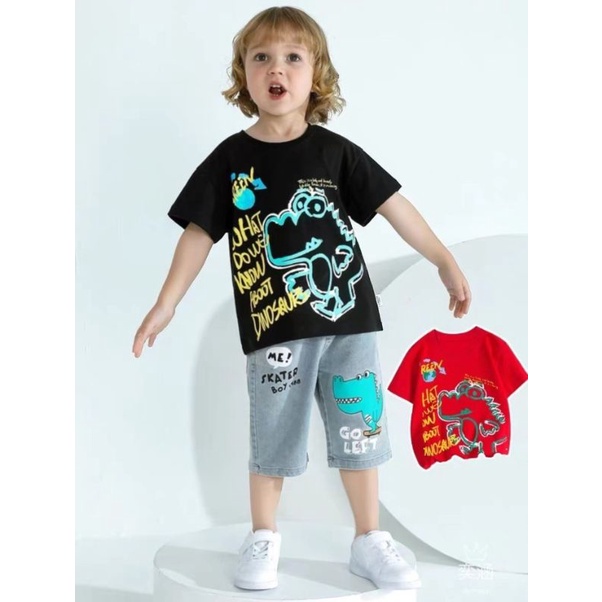 ✨YiH TZ ✨ Setelan Jeans Kaos Anak Laki-laki (Berbagai Motif) ✓