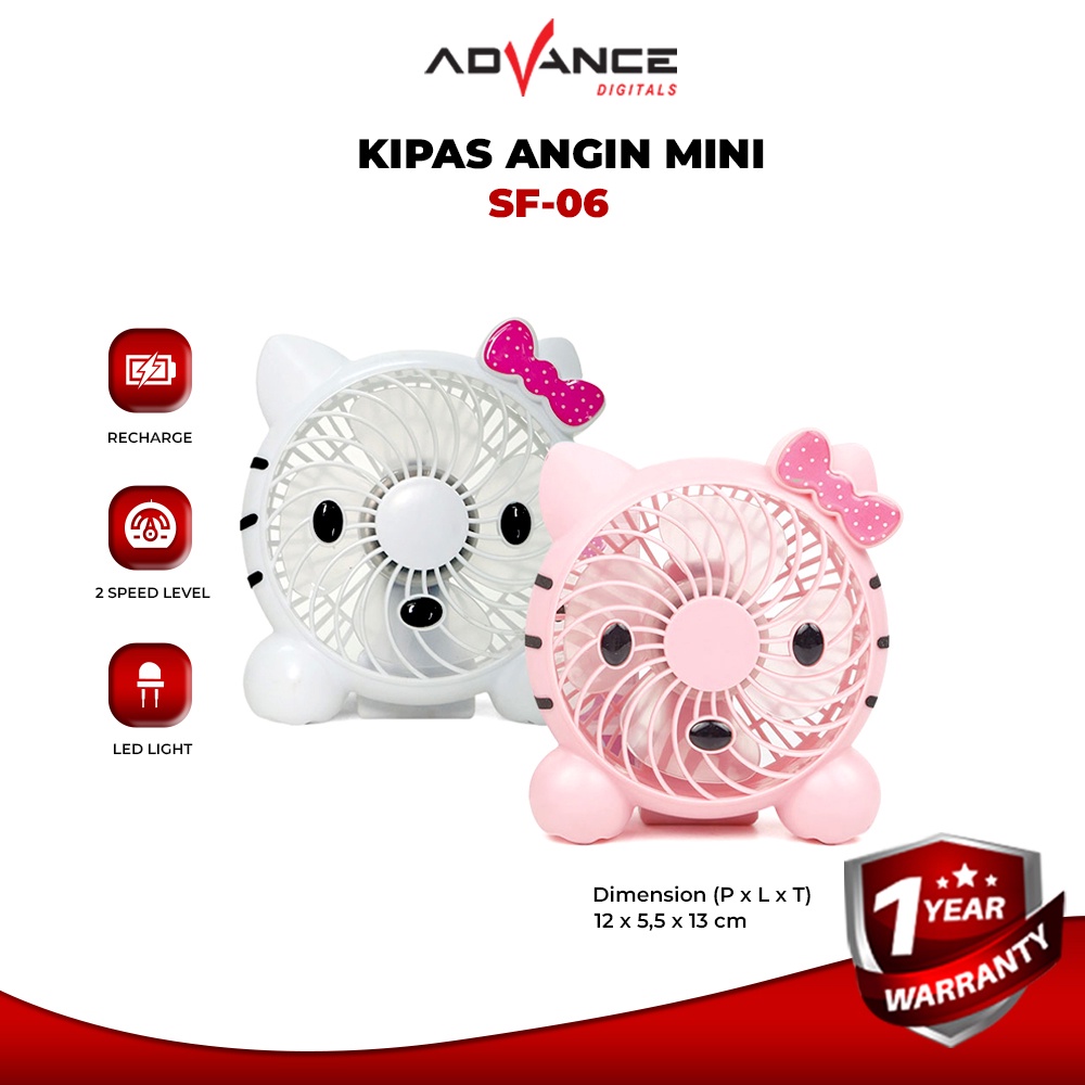 Advance Digitals Kipas Mini USB Karakter Hello Kity Lucu Portable SF-06 Garansi Resmi