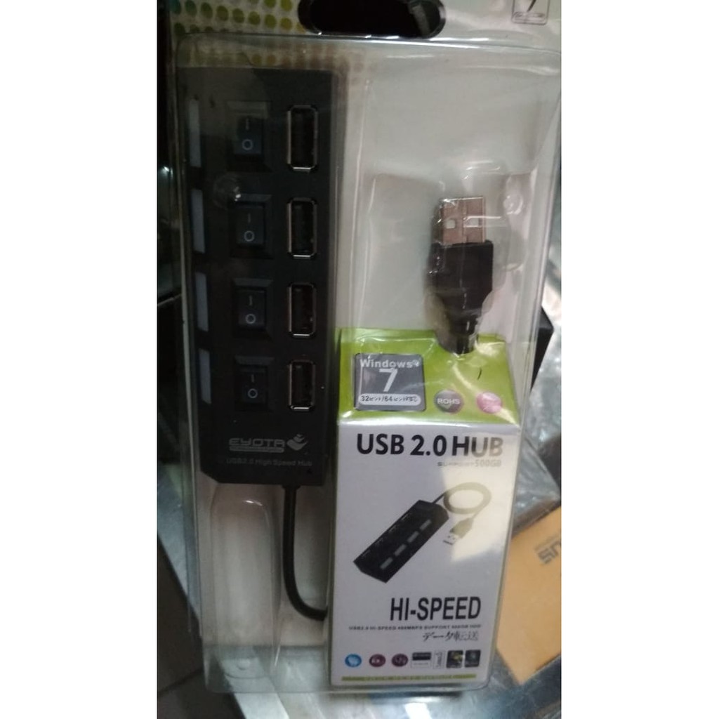 USB HUB HI-SPEED 4 PORT SWITCH ON OFF