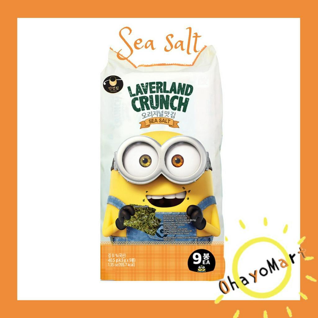 Laverland Crunch sea salt/ Rumput Laut/ seasalt seaweed/ snack seaweed