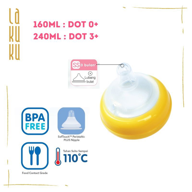 PIGEON Botol Susu PP Wide Neck Peristaltic plus nipple 160ml 240ml