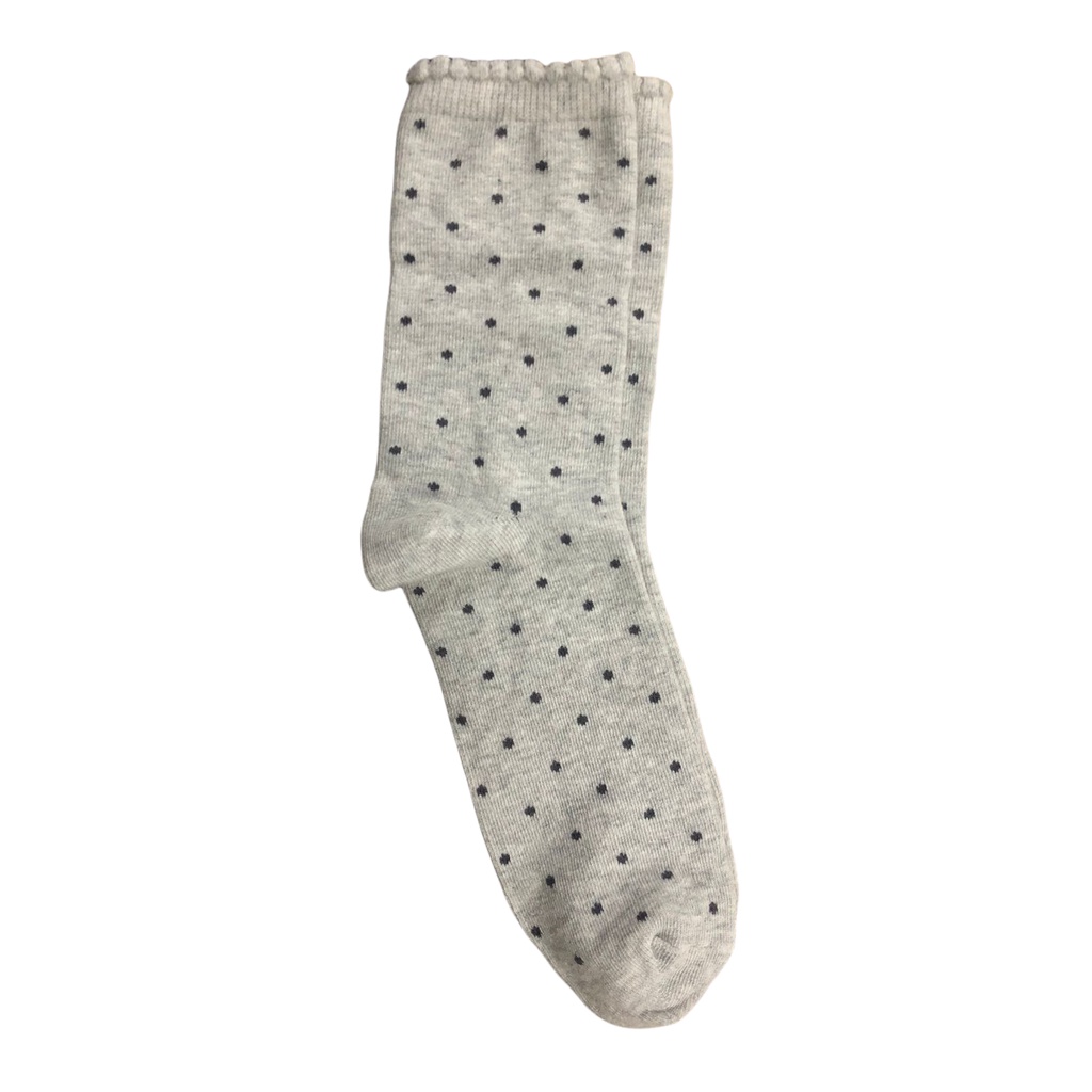 Kaos Kaki Motif Lucu-Lucu / Buah / Snack / Christmas / Snoopy / Leopard BEBAS PILIH (EXPT)-E26 Crinkle Dots Abu