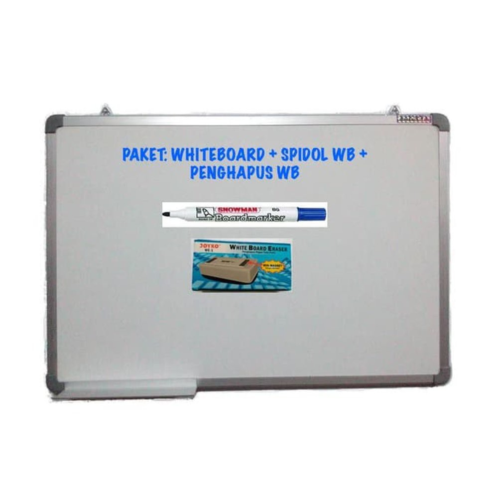 

Alat Tulis PAKET Whiteboard Magnetic Sakana 45x60 Plus Spidol WB Plus Penghapus WB