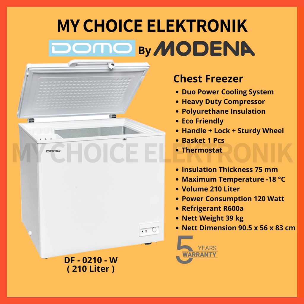 DOMO by MODENA DF 0210W Chest Freezer | DF 0210 W Freezer Box (210 L)