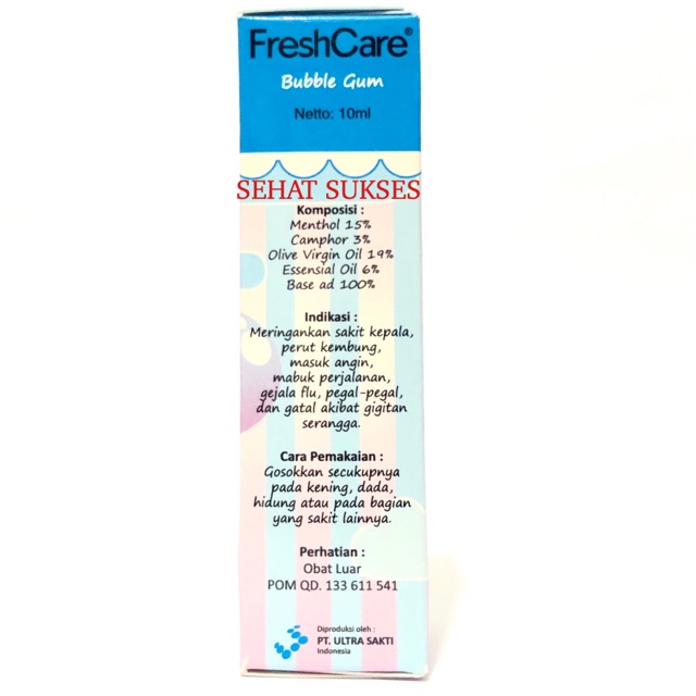 FreshCare Teens Bubble Gum 10Ml ~ Minyak Angin FreshCare Bubble Gum