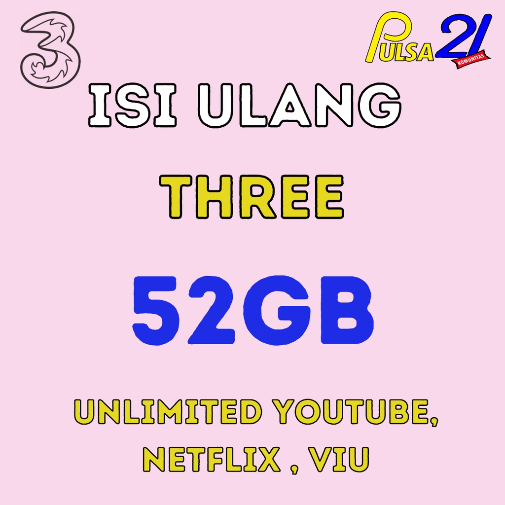 Isi ulang Tri 52gb unlimited youtube