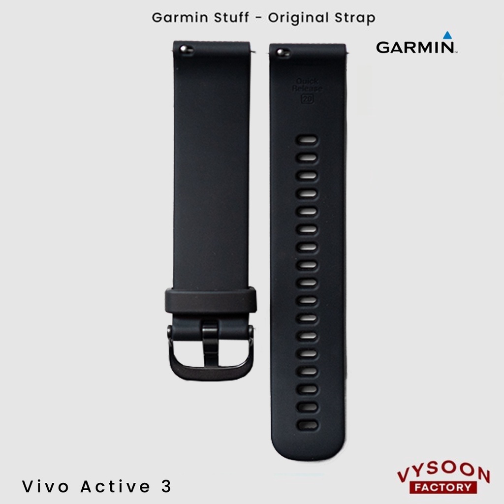 Strap Rubber Smartwatch Garmin Vivo Active 3 Original - Black