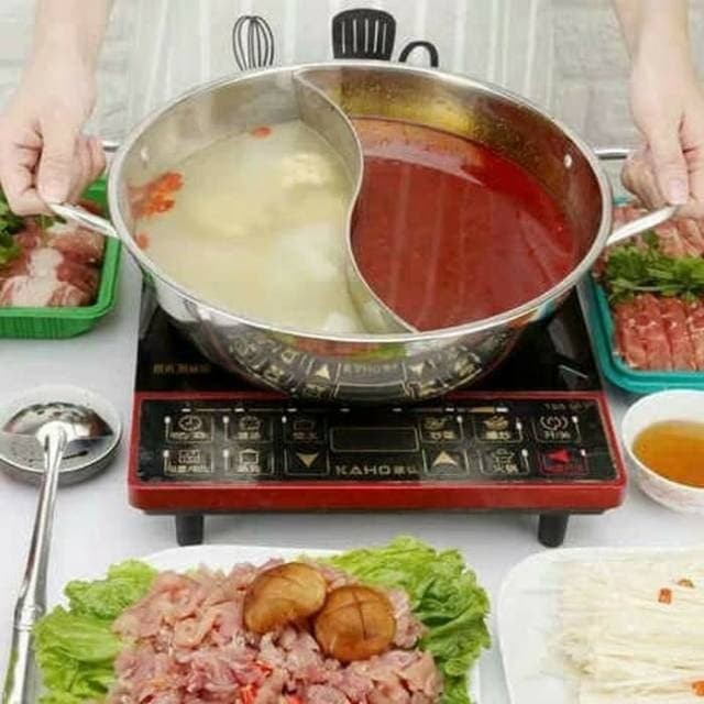 Panci Shabu Shabu Sekat S 30CM /Panci Suki Shabu2 TEBAL (No Tutup)