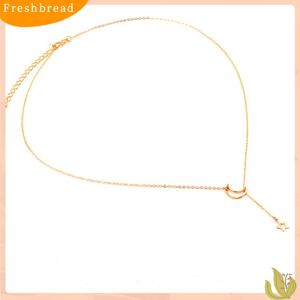 【Fresh】❀Women Fashion Moon Star Clavicle Chain Pendant Short Necklace Party Jewelry Gift