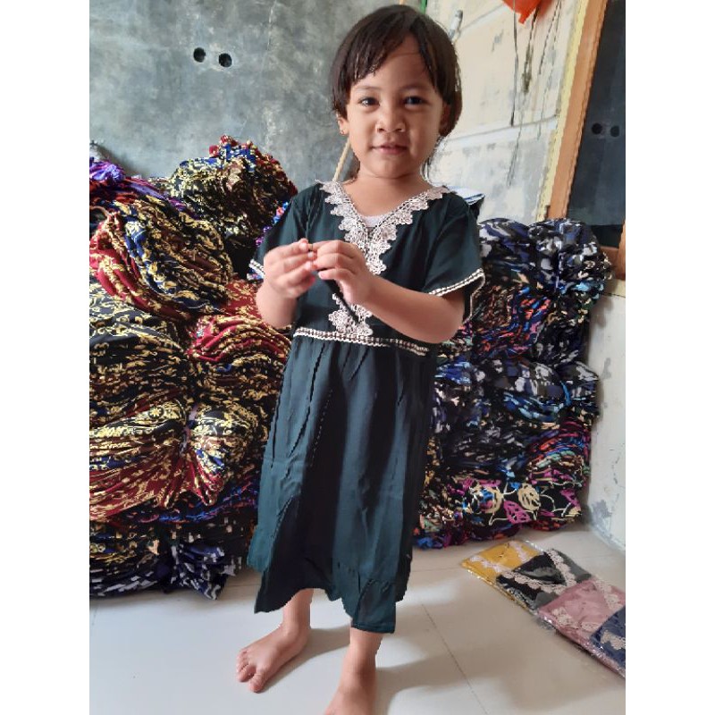 Dress Rayon Anak Renda Daster arab anak