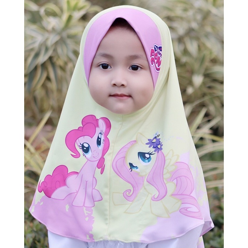 HIJAB INSTANT ANAK littlepony  , BERGO ANAK , HIJAB KARAKTER , HIJAB INSTANT PRINTING