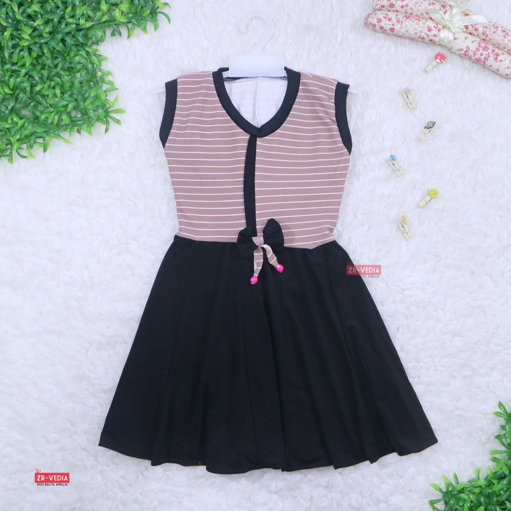 Dress Nabila Uk 5-6 Tahun / Dres Anak Perempuan Cewek Baju Motif Murah Casual Pesta Yukensi Adem