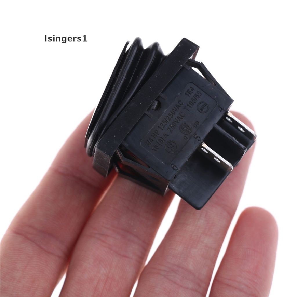 (lsingers1) Saklar Rocker Switch DPST 4-pin 2 Posisi 16A 250V Anti Air Warna Hitam T85