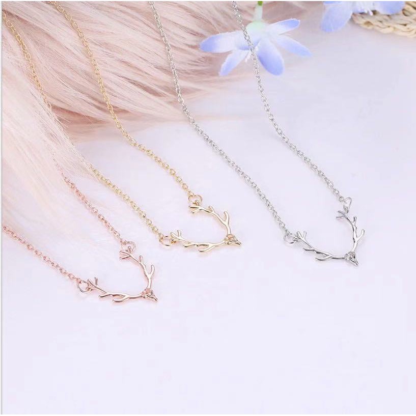 [COD] Kalung Liontin Tanduk Rusa Korean Fashion Untuk Wanita / Kalung Liontin Tanduk Rusa