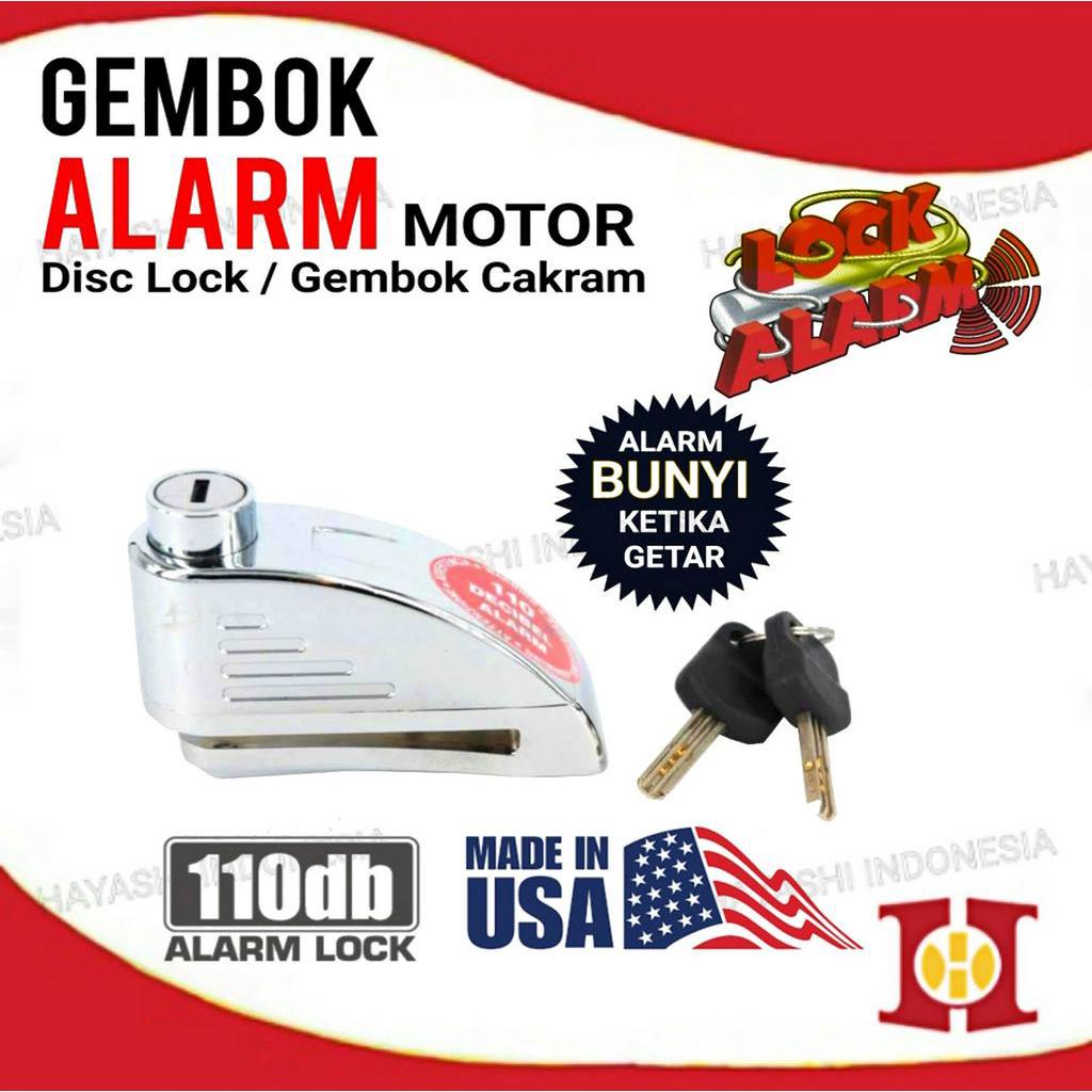 LOCK ALARM Gembok Alarm Moto Anti Maling Rem Cakram Disc ORIGINAL USA