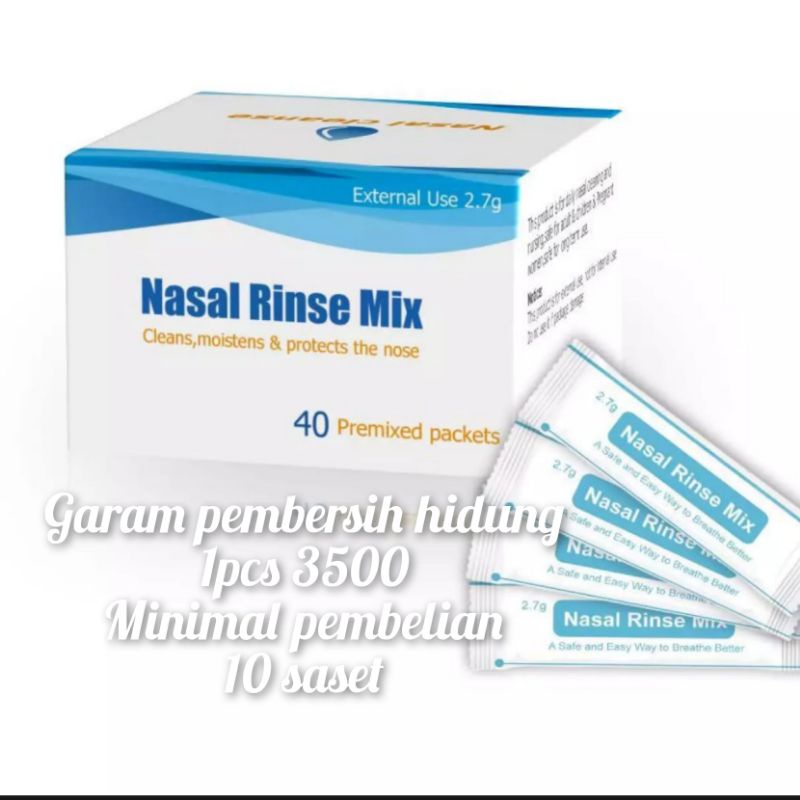 Nasal Rinsel Garam untuk Alat Pembersih Hidung minimal pembelian 10 saset