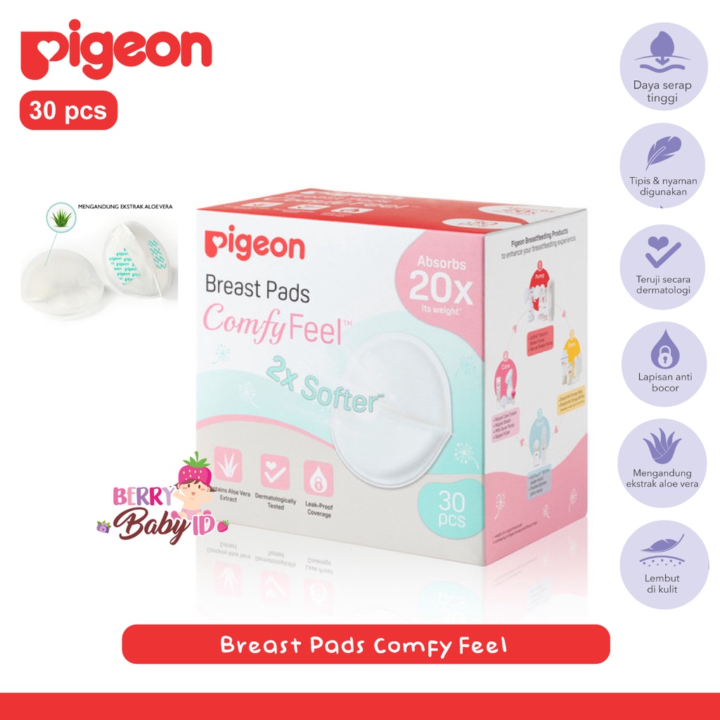 Pigeon Breast Pads Comfy Feel Padding Bra Menyusui 12 pcs 30 pcs Berry Mart