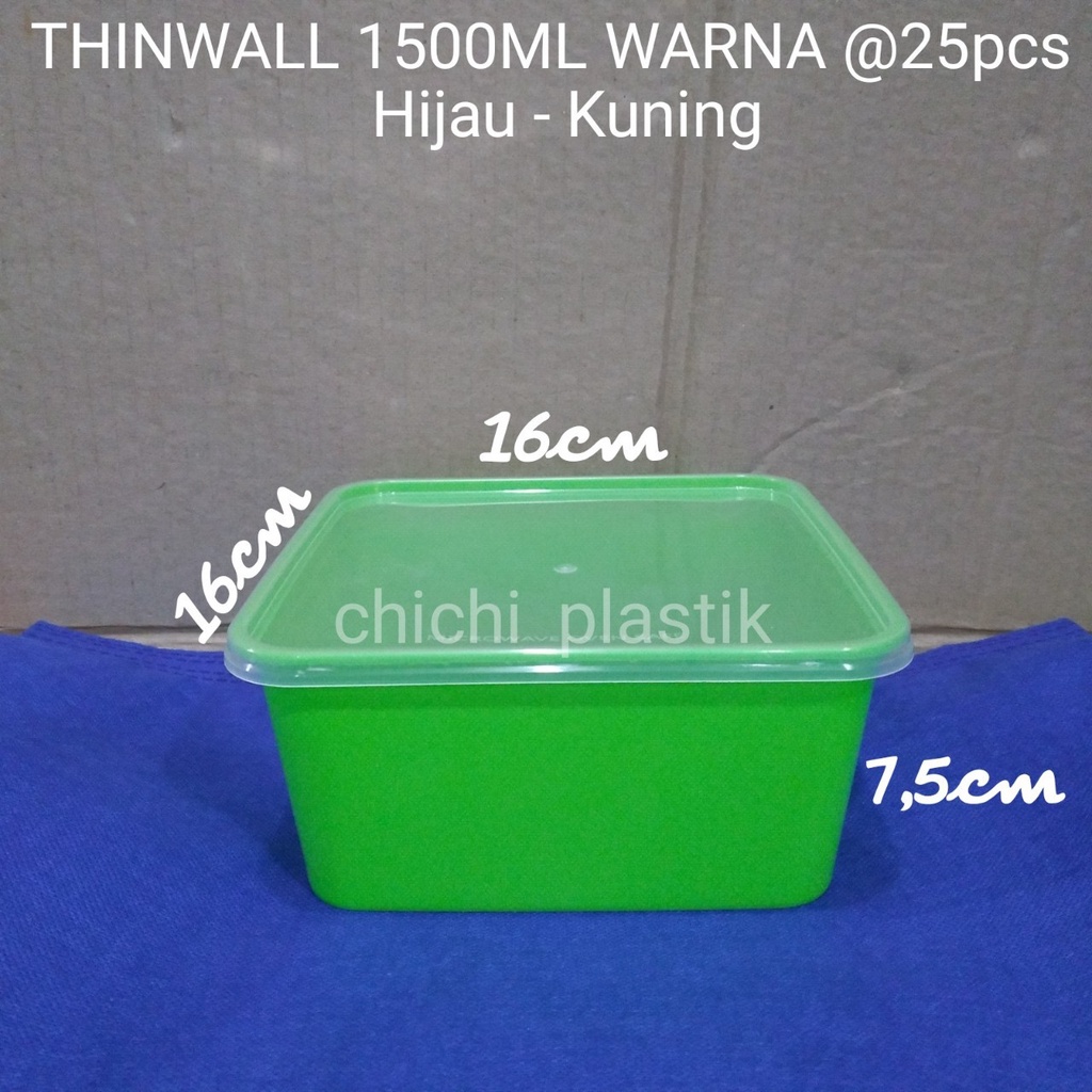 Thinwall food container 1500ml warna / Kotak Makan Bening / Mangkok plastik / Mangkok Bening