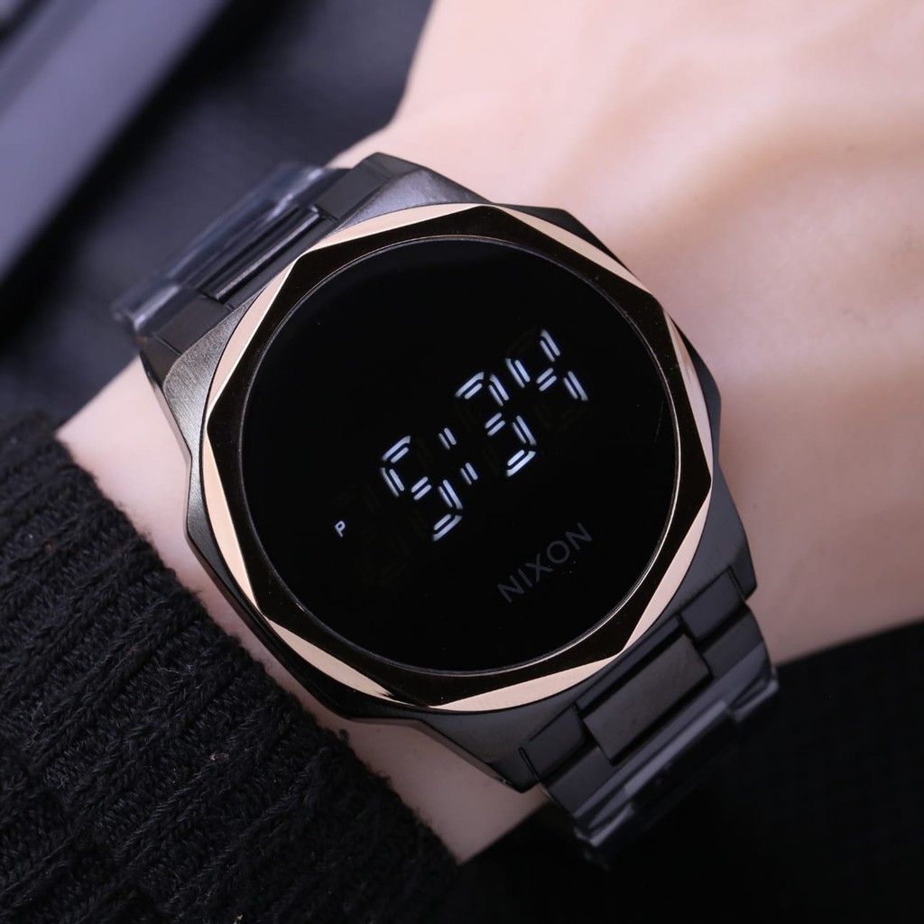 Jam Tangan Pria Nixon Touch Screen Digital Rantai Stainless Diameter 4