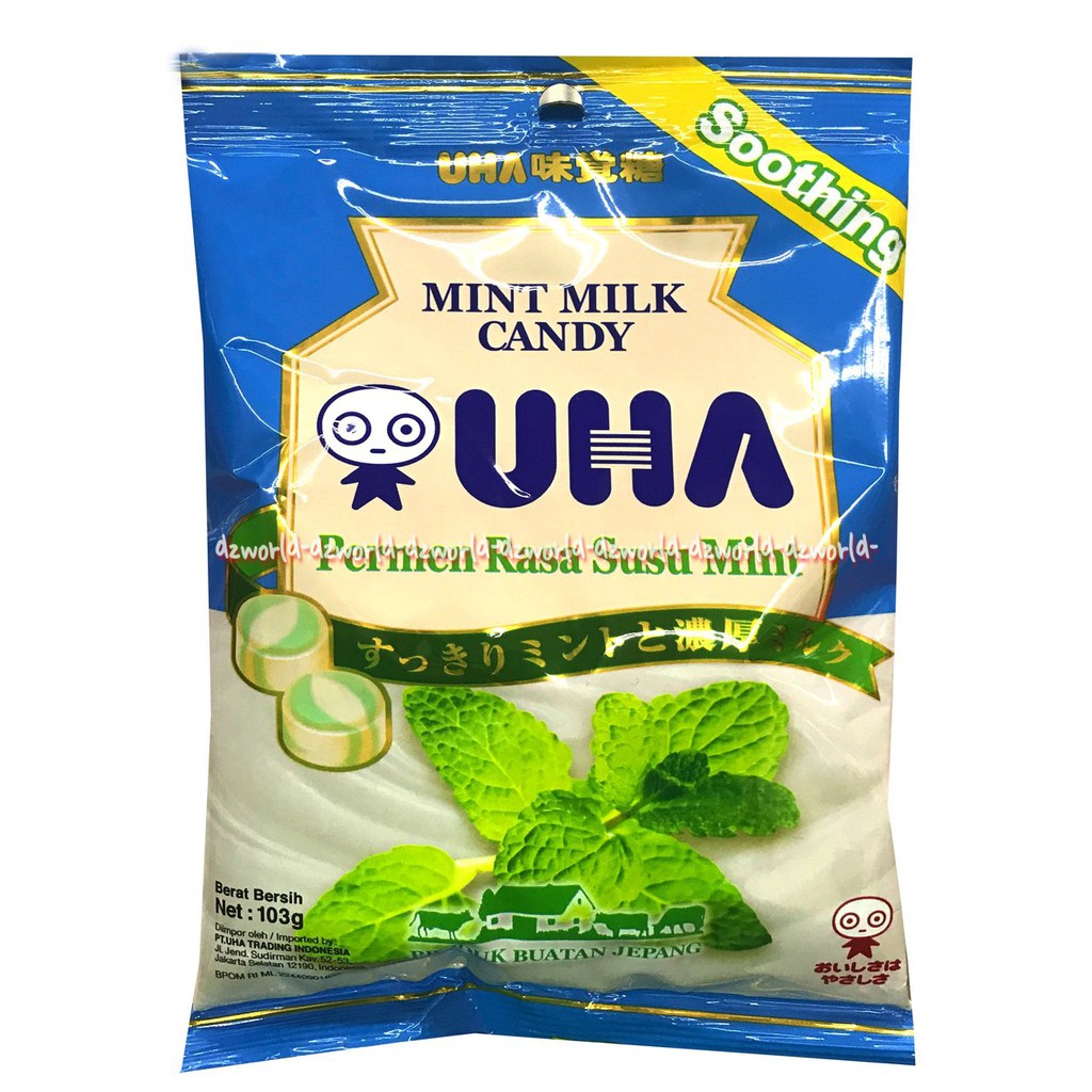 Uha Macha Milk Candy 103gr Permen Rasa Susu Teh Hijau Stroberi Mint Permen Susu Manis Matcha