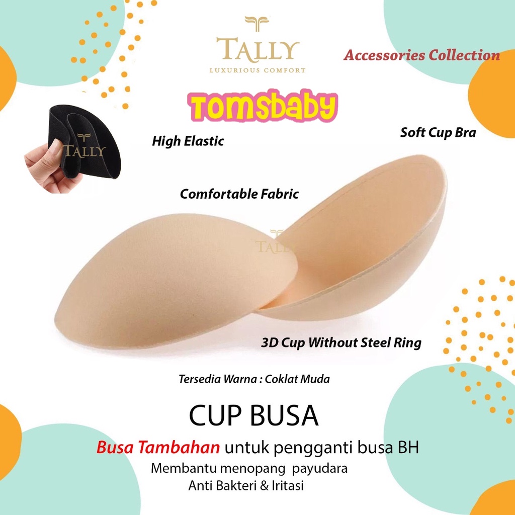 TALLY (1pasang = 2pcs) Cup Busa Tambahan / Pengganti 3D Cup Busa BH BRA PAD SPONGE