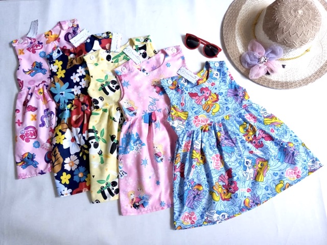 Overall dress kancing anak perempuan bahan katun catra dress smilee dress smile anak