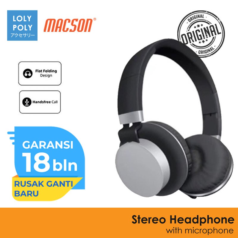 Lolypoly Headphone Headset Bass Kabel + Microphone 174