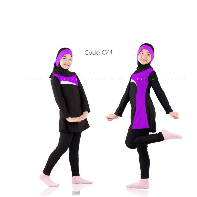 4-13 thn baju renang muslimah anak pakaian renang anak perempuan baju renang anak cewek muslim