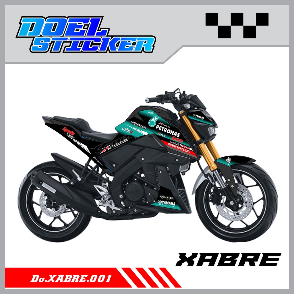 STICKER STRIPING XABRE - STICKER STRIPING LIST VARIASI HOLOGRAM , CROME XABRE DOEL 001