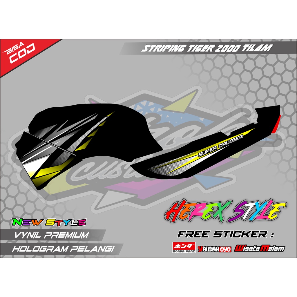 STRIPING VARIASI TIGER 2000 STRIPING HOLOGRAM TIGER LAMA STRIPING TERBARU