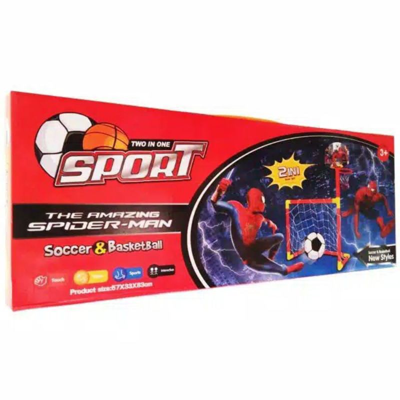 Mainan Anak Balita 2 in 1 sport Soccer and Basketball sepakbola dan basket