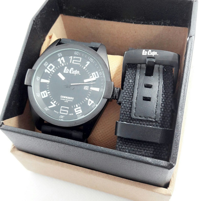 JAM TANGAN PRIA LEE COOPER PAKET BLACK (BLACK)