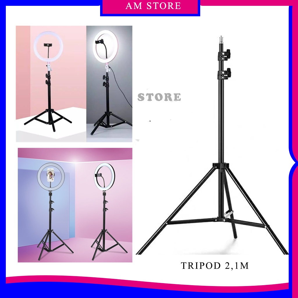 Tripod Ring Light 2.1 Meter Stand Kamera Hp Universal Multifungsi / Tripod Ringlight