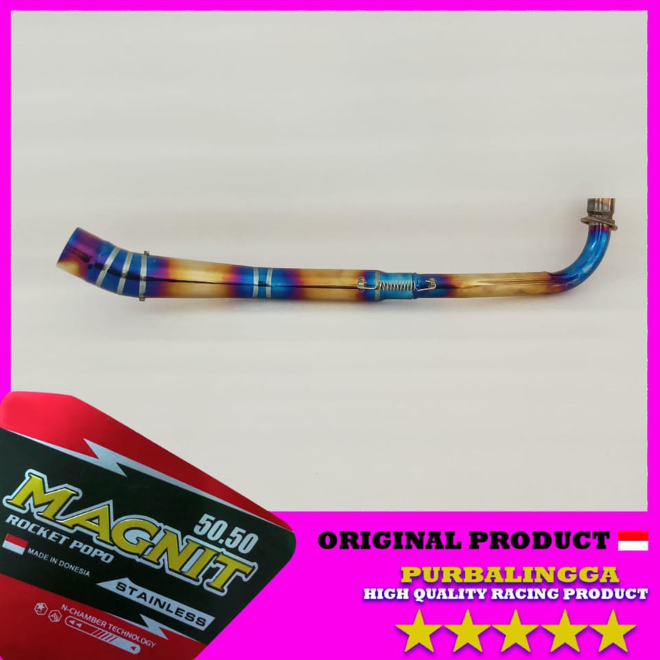 Grosir Pipa leher knalpot bluegold Supra X 125 bluemoon blue biru stainless termurah terbaru