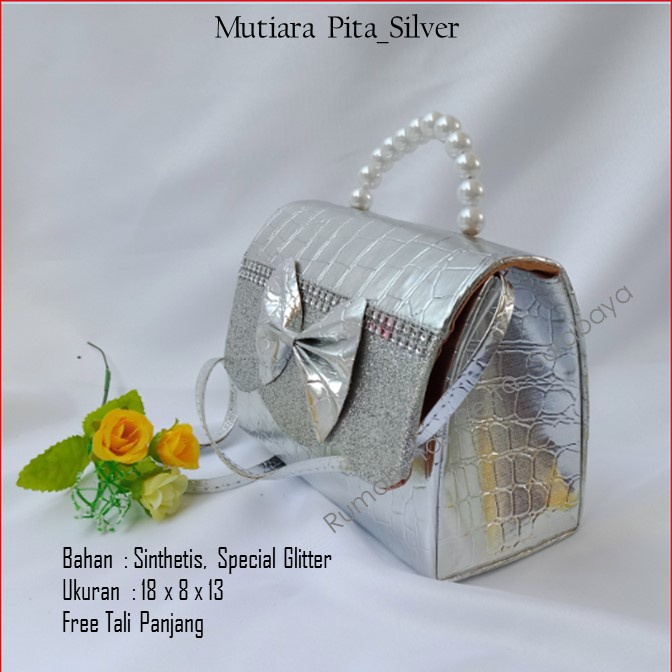 Tas Seserahan,Tas Souvenir,Tas Home Made ,Mutiara Pita_Silver