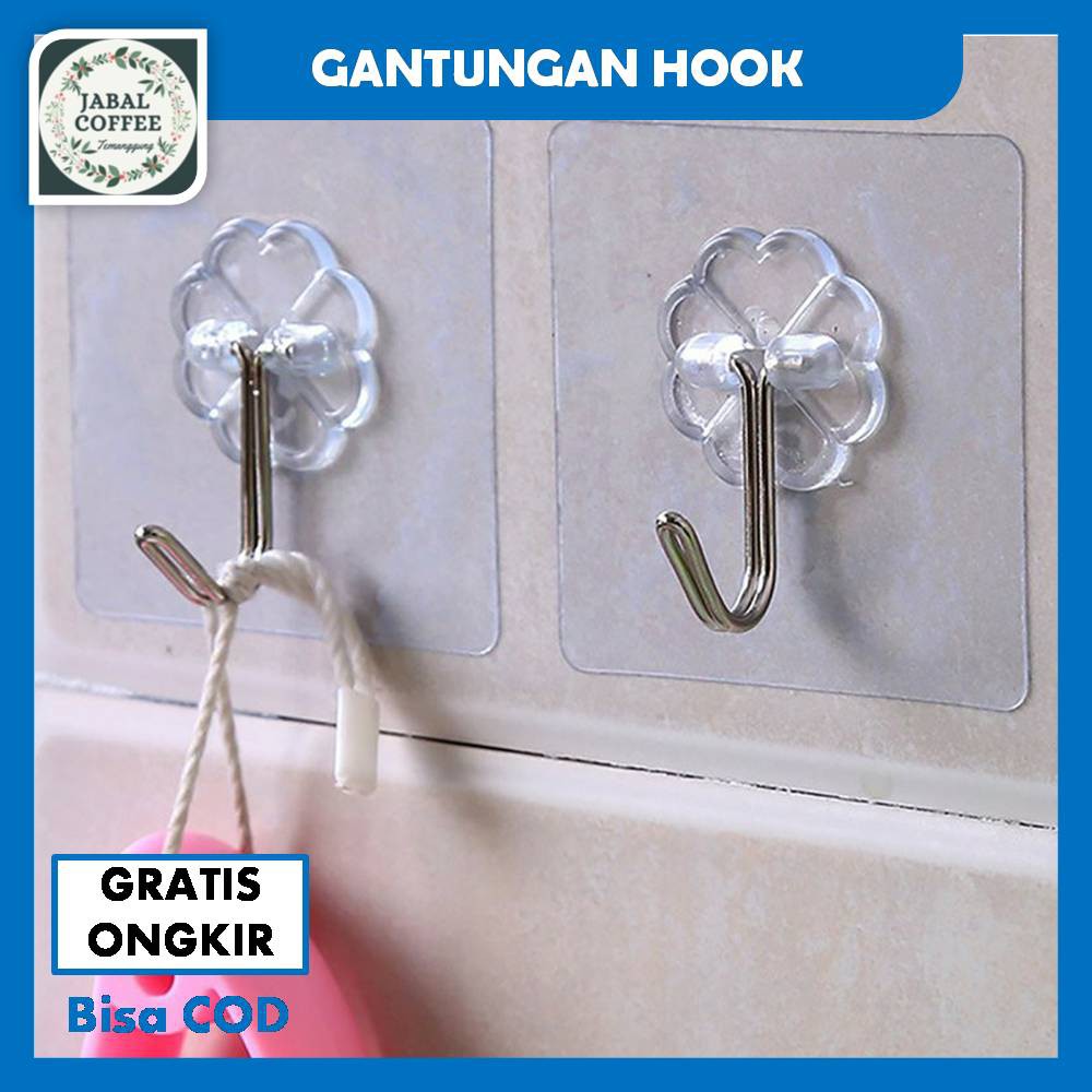 Gantungan Hook Tempel Serba Guna / Gantungan Baju / Gantungan Transparan J46