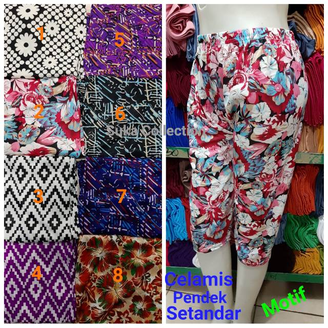 Celana pendek motif/celana wanita/celamis pendek setandar