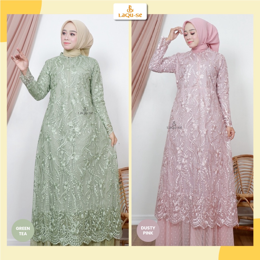 Gamis Tingkat modern dress Pesta Wanita Busui Friendly By Laquse_kebaya2