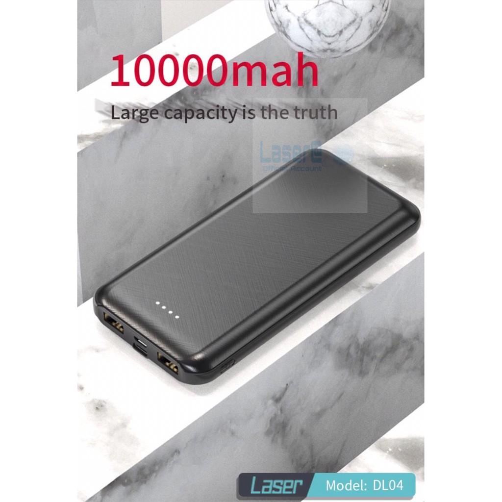 [NEW] Powerbank Laser DL04 10000mAh ORI Fast Charging Garansi 1 Tahun