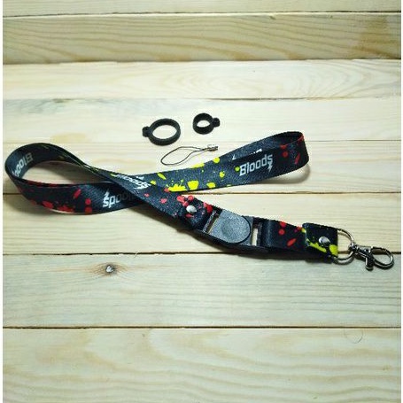 

Tali Lanyard motif Bloods Real-Pict Gantungan Id Card Lanyard Pod bonus O Ring