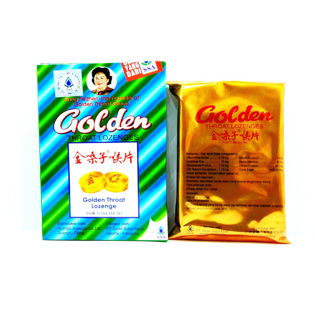 GOLDEN THROAT LOZENGES - permen sakit tenggorokan - panas dalam